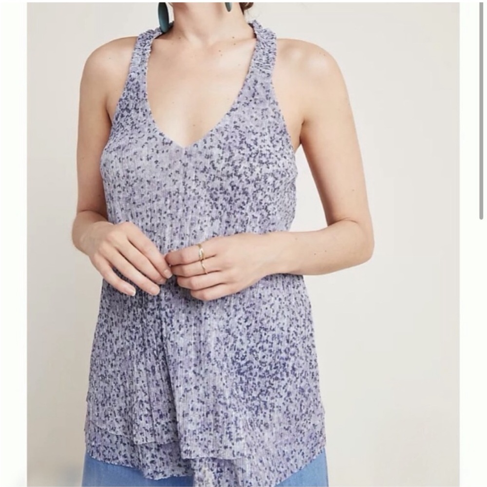 Anthropologie Metallic Leopard Print Tank Top Size S
